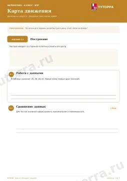 ВПР по математике, 4 класс — Карта движения: Движение и скорость