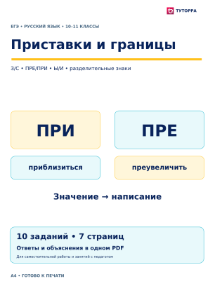 Приставки и границы — ЕГЭ по русскому языку, 10–11 классы