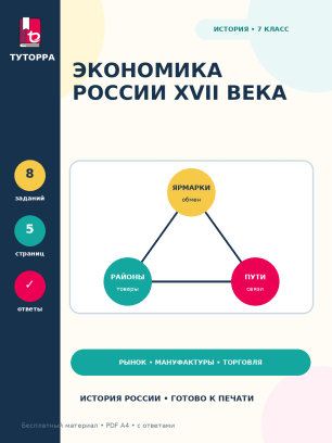 Экономика России XVII века: история, 7 класс