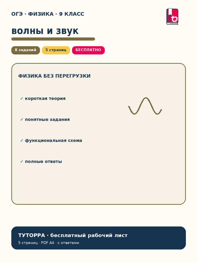 ОГЭ по физике: механические волны и звук — рабочий лист, 9 класс