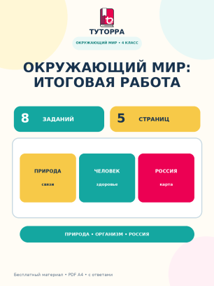 Окружающий мир: итоговая работа: окружающий мир, 4 класс