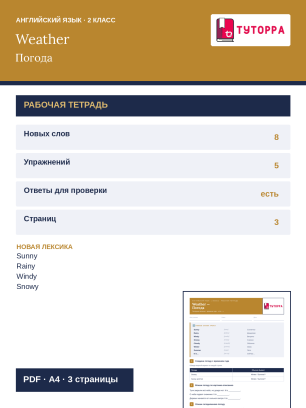 Рабочая тетрадь по английскому языку 2 класс — погодные явления, времена года