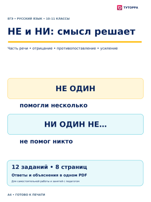 НЕ и НИ: смысл решает — ЕГЭ по русскому языку, 10–11 классы