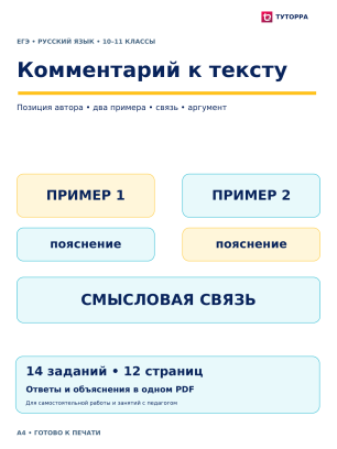 Комментарий к тексту — ЕГЭ по русскому языку, 10–11 классы