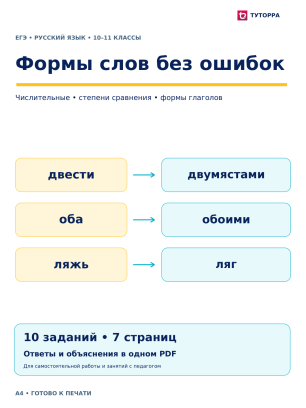 Формы слов без ошибок — ЕГЭ по русскому языку, 10–11 классы