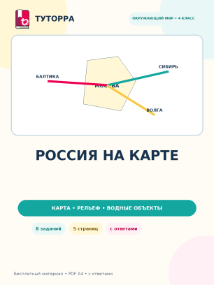 Россия на карте: окружающий мир, 4 класс