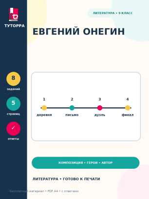 Евгений Онегин: литература, 9 класс