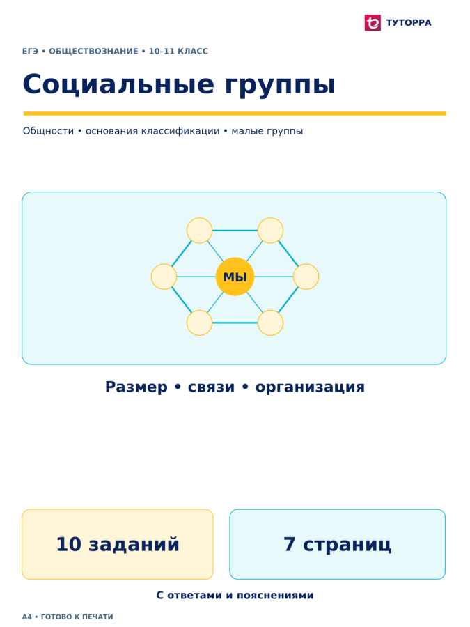 Социальные группы - ЕГЭ по обществознанию, 10–11 класс