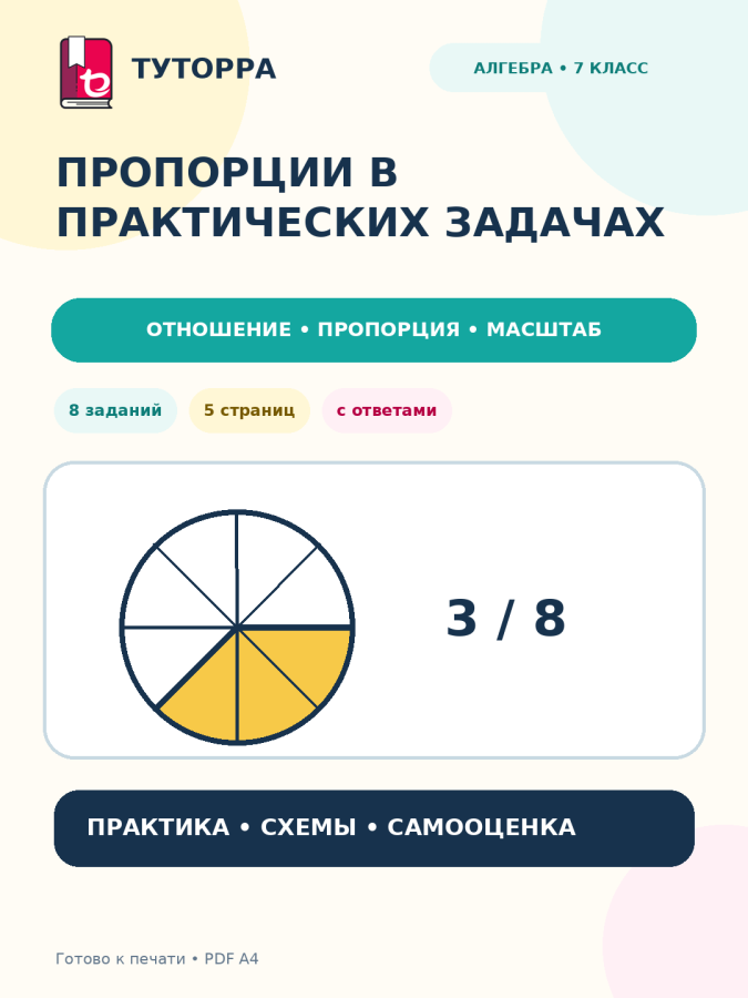 Пропорции в практических задачах: алгебра, 7 класс