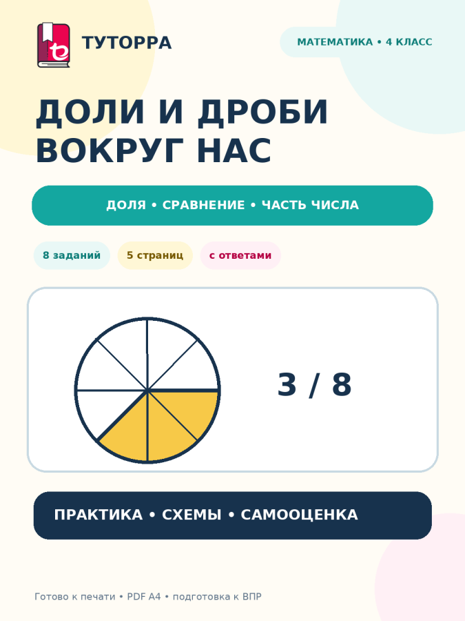 Доли и дроби вокруг нас: математика, 4 класс