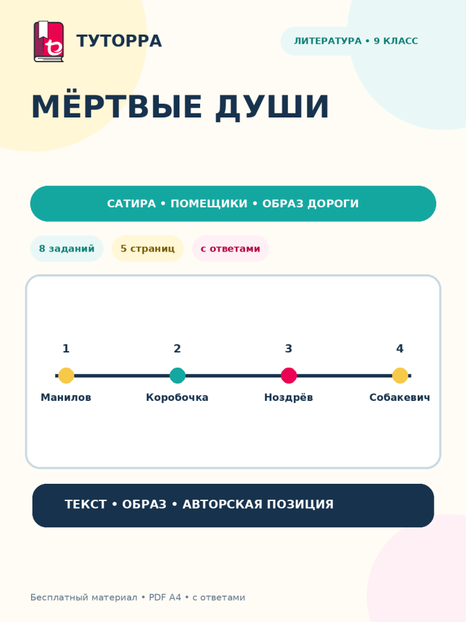 Мёртвые души: литература, 9 класс