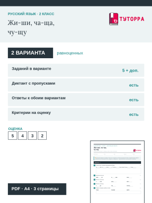 Контрольная работа по русскому языку 2 класс — Жи-ши, ча-ща, чу-щу