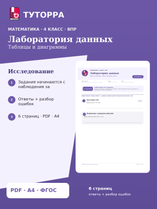 ВПР по математике, 4 класс — Лаборатория данных: Таблицы и диаграммы