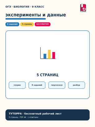 ОГЭ по биологии: эксперименты, таблицы и графики — рабочий лист, 9 класс