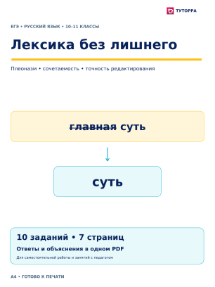 Лексика без лишнего — ЕГЭ по русскому языку, 10–11 классы