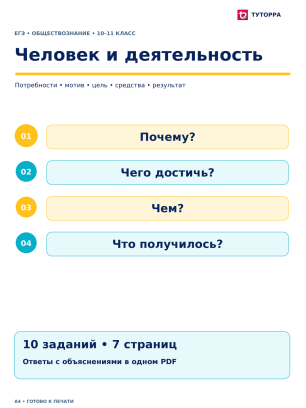 Человек и деятельность - ЕГЭ по обществознанию, 10–11 класс